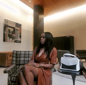 Brown sexy PU leather dress